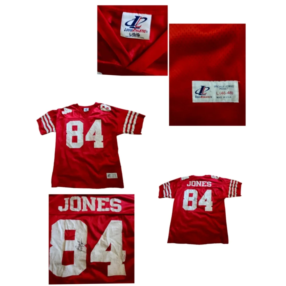 VINTAGE LOGO ATHLETIC BRENT JONES SF 49ERS AUTOGRAPHED JERSEY - Picture 1 of 7